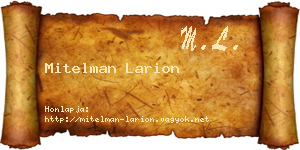 Mitelman Larion névjegykártya